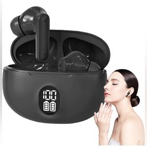 Wireless Black Earbuds with Charging Case